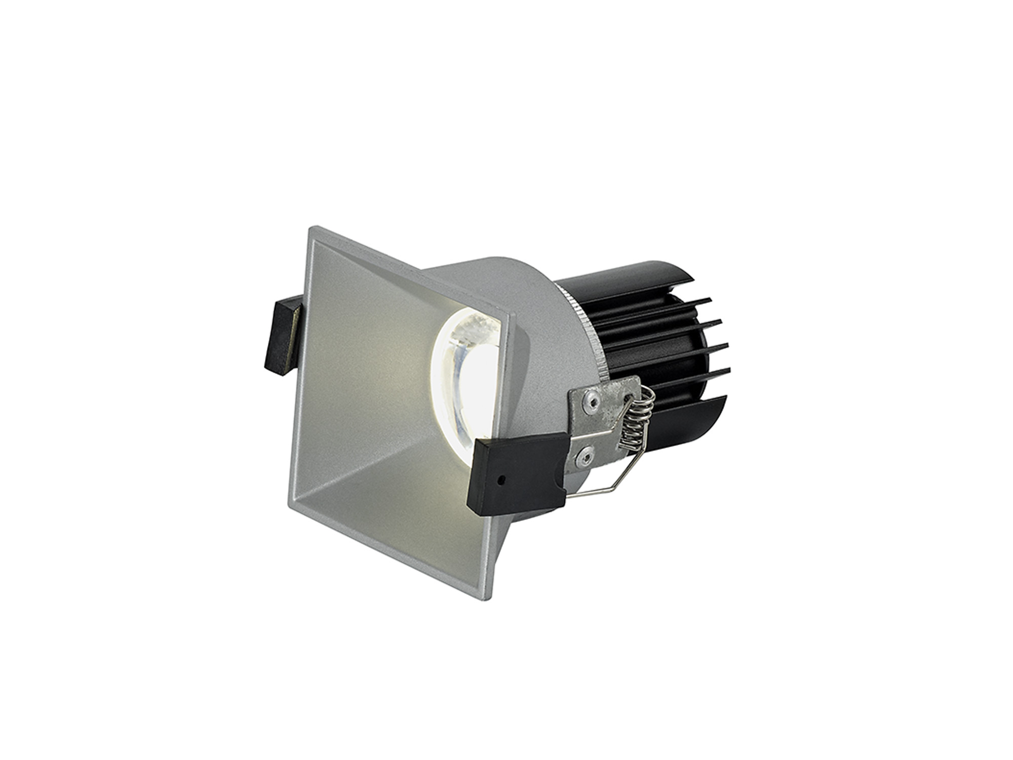 Biox 9 Tridonic Powered 9W 2700K 770lm 24° CRI>90 LED Engine Silver Square Fixed Recessed Spotlight, IP20